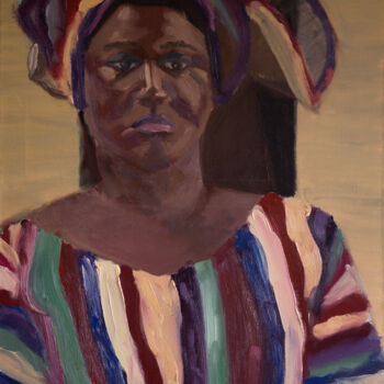 Schilderij getiteld "Ghanaian Woman In C…" door The Hammer, Origineel Kunstwerk, Olie
