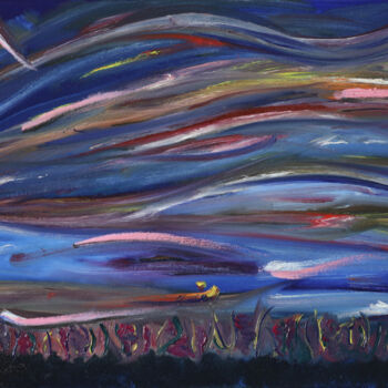 Painting titled "Sunset Sky 1" by The Hammer, Original Artwork, Oil