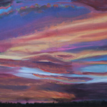 Painting titled "Sunset Sky 2" by The Hammer, Original Artwork, Oil
