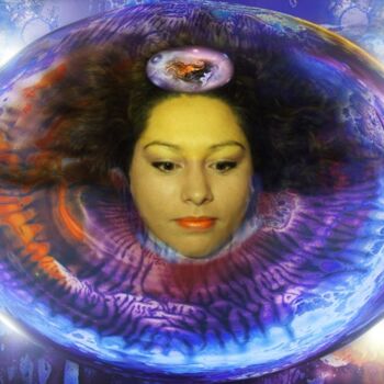 Digitale Kunst mit dem Titel "Queen of Decalcoman…" von The Mystic Otto Rapp, Original-Kunstwerk, Fotomontage