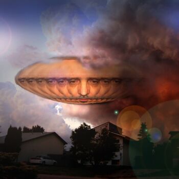Digital Arts titled "Mystic UFO" by The Mystic Otto Rapp, Original Artwork, Photo Montage