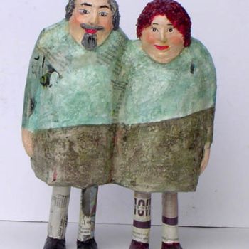 Sculpture titled "couple 4" by Thérèse Brandeau, Original Artwork, Paper