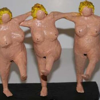 Escultura intitulada "3 graces" por Thérèse Brandeau, Obras de arte originais, Papel
