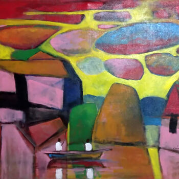 Peinture intitulée "Colorful Evenings" par Thejana Roshan Kumara, Œuvre d'art originale, Acrylique Monté sur Châssis en bois