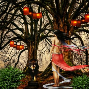 Arte digital titulada "Beauty & Beast" por Aileen Collins (The Java Girl Collection), Obra de arte original, Collages