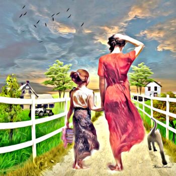 Digital Arts titled "The Long Road Home" by Aileen Collins (The Java Girl Collection), Original Artwork, Digital Painting