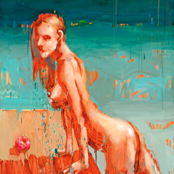 绘画 标题为“Pool Eve 05” 由Thekairos, 原创艺术品, 油