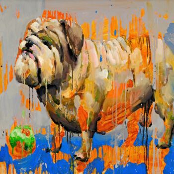 Painting titled "Adam 04 bulldog" by Thekairos, Original Artwork, Oil