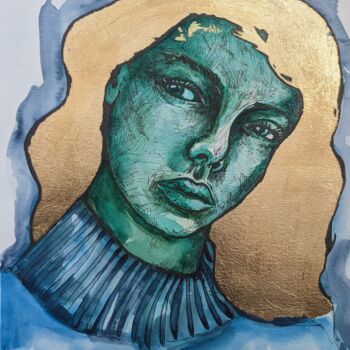 Schilderij getiteld "Watercolor Women Nr…" door Thekla Kellmann, Origineel Kunstwerk, Aquarel