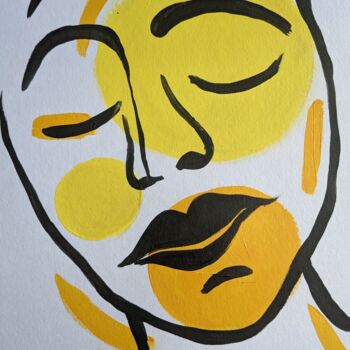 Картина под названием "Face Nr.2" - Thekla Kellmann, Подлинное произведение искусства, Акрил