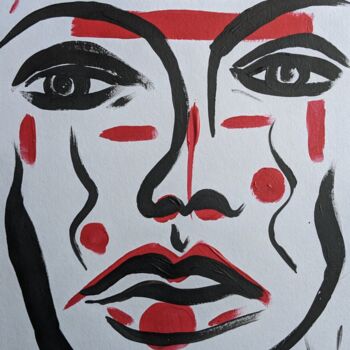 "Face Nr.3" başlıklı Tablo Thekla Kellmann tarafından, Orijinal sanat, Akrilik