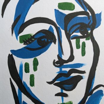 Картина под названием "Face Nr.4" - Thekla Kellmann, Подлинное произведение искусства, Акрил
