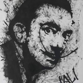 Σχέδιο με τίτλο "Salvador Dali" από Ali Bulut, Αυθεντικά έργα τέχνης, Κάρβουνο