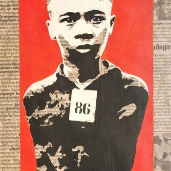 Painting titled "'86'" by The Monk Stencils, Original Artwork, Acrylic