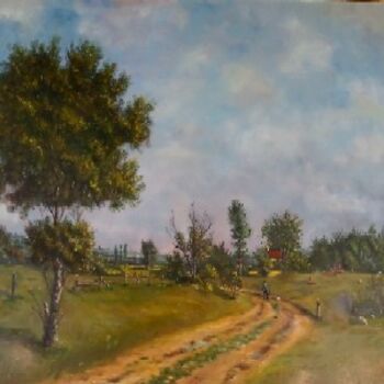 Painting titled "Le chemin du Pere F…" by Cedric Thenot, Original Artwork, Oil
