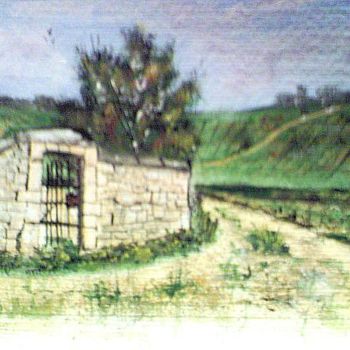 Painting titled "Clos Marolle, Givry" by Cedric Thenot, Original Artwork