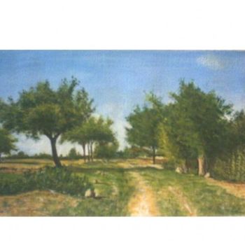 Painting titled "Allée des pommiers…" by Cedric Thenot, Original Artwork