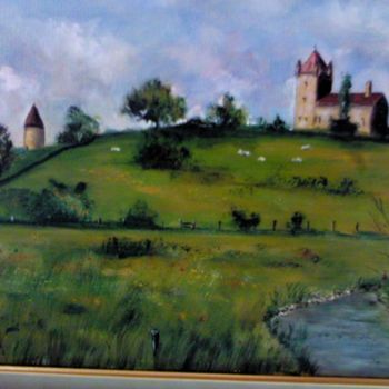 Painting titled "Le donjon de Montes…" by Cedric Thenot, Original Artwork