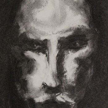 Drawing titled "Portrait I" by Théo Bernal, Original Artwork, Charcoal