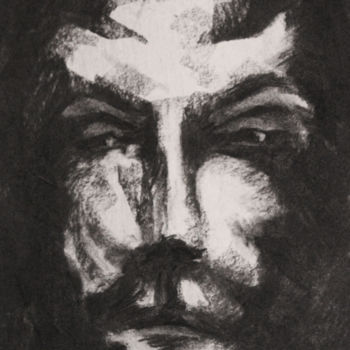 Drawing titled "Portrait II" by Théo Bernal, Original Artwork, Charcoal