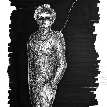 Painting titled "man1" by Theo Papaioannou, Original Artwork, Ink