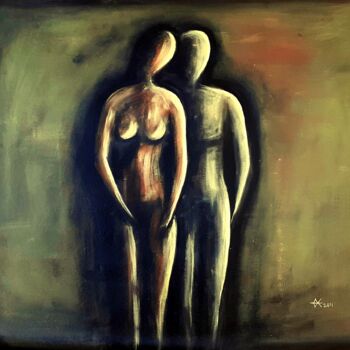 Картина под названием "Somewhere Together" - Undarkpaint, Подлинное произведение искусства, Масло