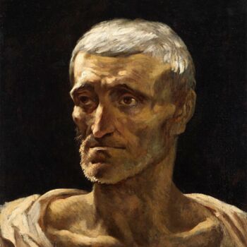 Schilderij getiteld "Portrait d'un naufr…" door Théodore Géricault, Origineel Kunstwerk, Olie