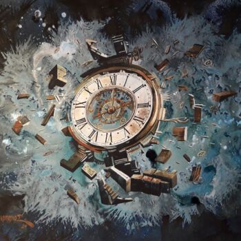 "Exploded time" başlıklı Tablo Θεοδωροσ Μαρκοπουλοσ tarafından, Orijinal sanat, Suluboya