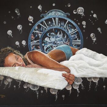 Картина под названием "Dreaming time." - Θεοδωροσ Μαρκοπουλοσ, Подлинное произведение искусства, Акварель
