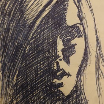 Rysunek zatytułowany „Dark Side Of Woman” autorstwa Theofilos Mpampoulis, Oryginalna praca, Długopis