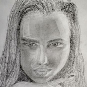 Drawing titled "Woman II" by Theofilos Mpampoulis, Original Artwork, Pencil