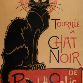 Printmaking titled "Tournée du Chat noir" by Théophile Alexandre Steinlen, Original Artwork, Lithography