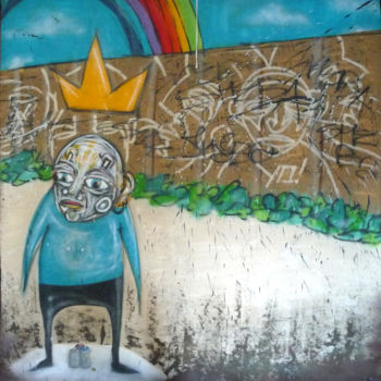 「Graffiti Rainbow」というタイトルの絵画 Shébaによって, オリジナルのアートワーク, スプレー式塗料