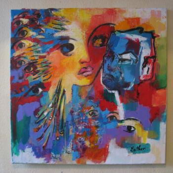 Painting titled "Eloge de la femme" by Esther, Original Artwork, Acrylic