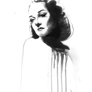 Pittura intitolato "Vintage Lady" da Therese Rosier, Opera d'arte originale, Inchiostro
