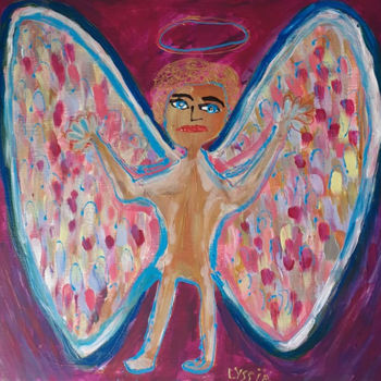 Pintura intitulada "Mon ange arabe" por Therese  Lyssia, Obras de arte originais, Acrílico Montado em Armação em madeira
