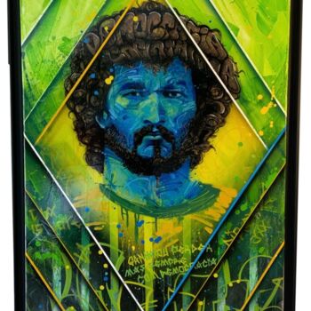 Painting titled "Socrates" by Loic Thiery, Original Artwork, Acrylic Mounted on Wood Stretcher frame
