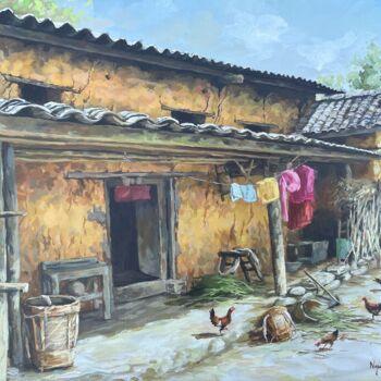 Painting titled "Nắng vùng cao ("Sun…" by Thi Dung Nguyen, Original Artwork, Acrylic