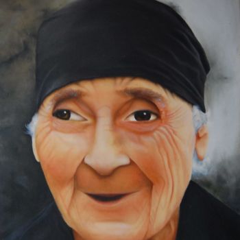 Painting titled "old Lady" by Thiago F. Borges, Original Artwork, Oil
