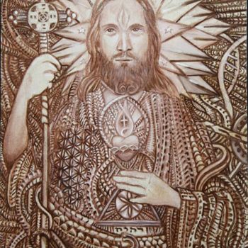 Pintura intitulada "O Cristo Solar" por Thiago Cardoso, Obras de arte originais, Acrílico