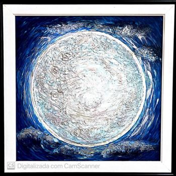 Painting titled "The moon" by Thiago Fantini, Original Artwork, Acrylic