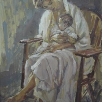 Картина под названием "Maternidade" - Thiago Castro, Подлинное произведение искусства