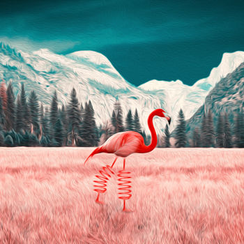 Arts numériques intitulée "Flamingo" par Thiago Pixels, Œuvre d'art originale, Photo montage