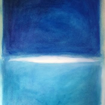 Schilderij getiteld "Blue and more blue" door Thia Path, Origineel Kunstwerk, Olie