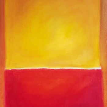 Pintura intitulada "Giallo su rosso" por Thia Path, Obras de arte originais, Óleo