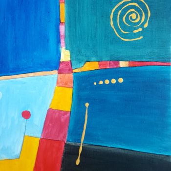 Pintura intitulada "Tuffo nel blu" por Thia Path, Obras de arte originais, Óleo