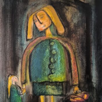 Pittura intitolato "Mia mamma" da Thia Path, Opera d'arte originale, Olio