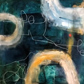 Malerei mit dem Titel "Into the Blue" von Thia Path, Original-Kunstwerk, Acryl