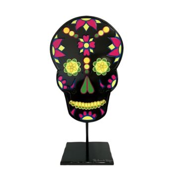 Sculpture titled "Calaveras (noir)" by Thibaud Dière, Original Artwork, Stainless Steel