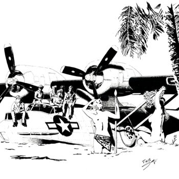 Drawing titled "Catalina" by Thibault Cernaix, Original Artwork, Ink